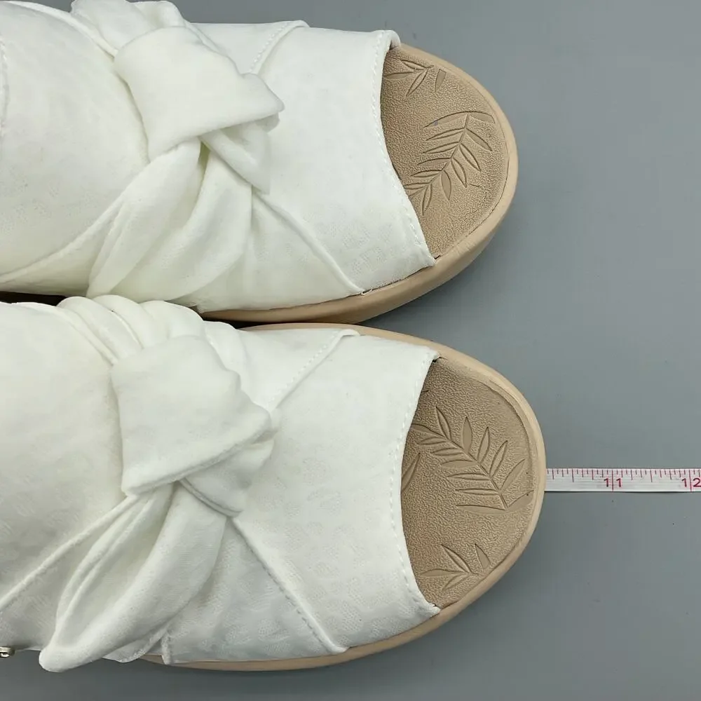 NEW Lifestride Bzees Women’s Smile Wedge Slide Sandals White Size 8.5M